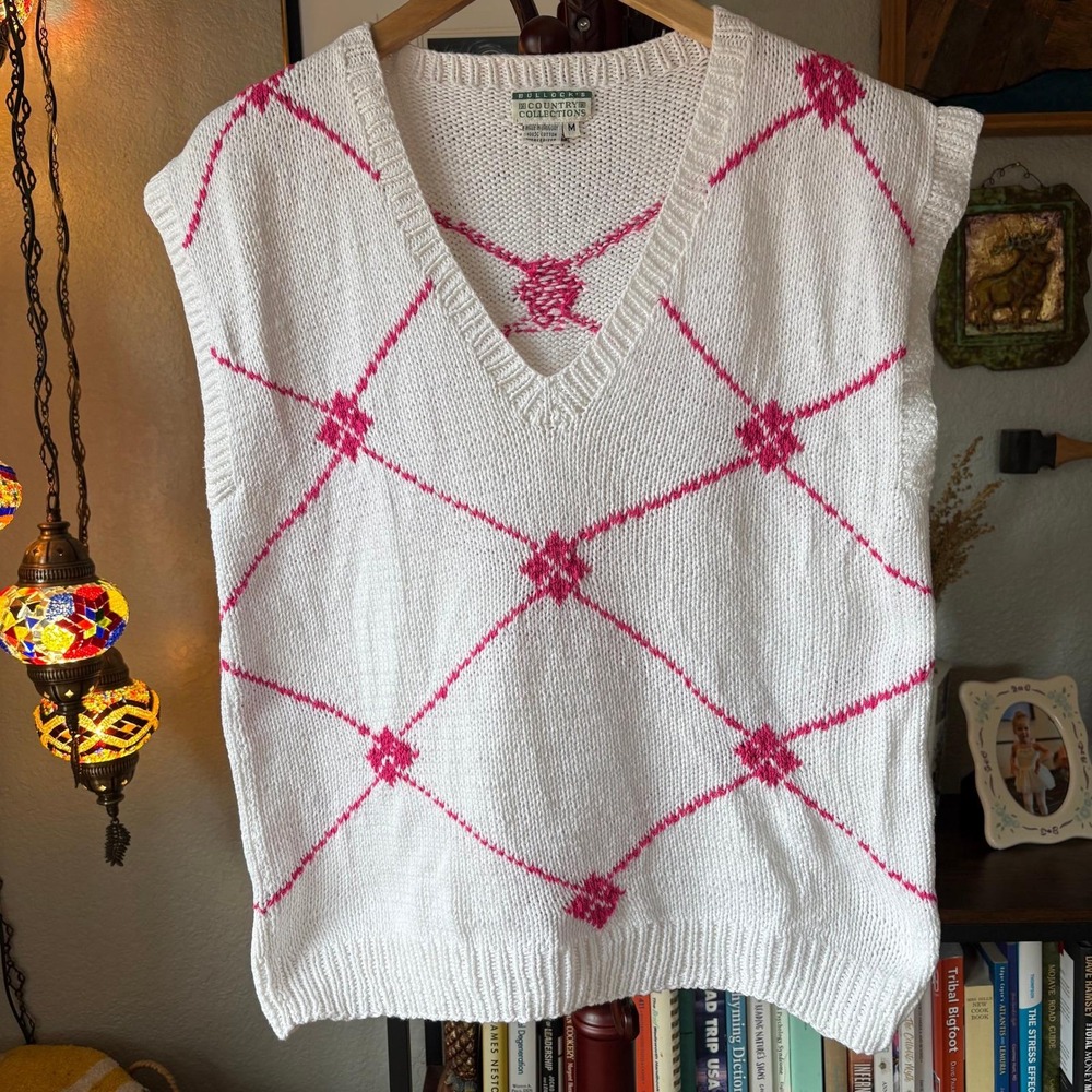 Vintage Bullock's Country‎ Collections Cotton Sweater Vest Women's L Preppy